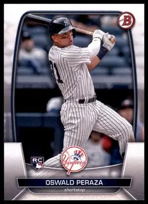 Oswald Peraza Rookie 2023 Bowman #70 New York Yankees - Baseball Card Single