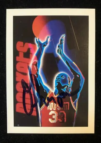 Signed Hakeem Olajuwon basketball card from Otis Thorpe Hand Signed 1991 Hoops JSA Auto