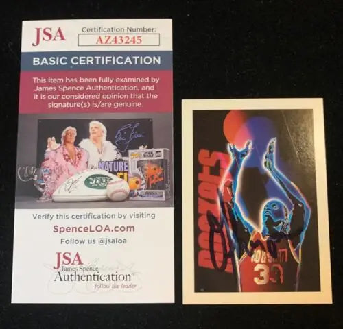 Autographed Otis Thorpe hand signed basketball card with Houston Rockets JSA authentication