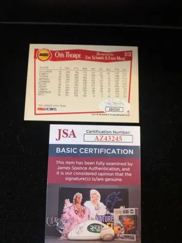 Otis Thorpe Hand Signed 1991 Hoops Card #512 Houston Rockets JSA Auto memorabilia
