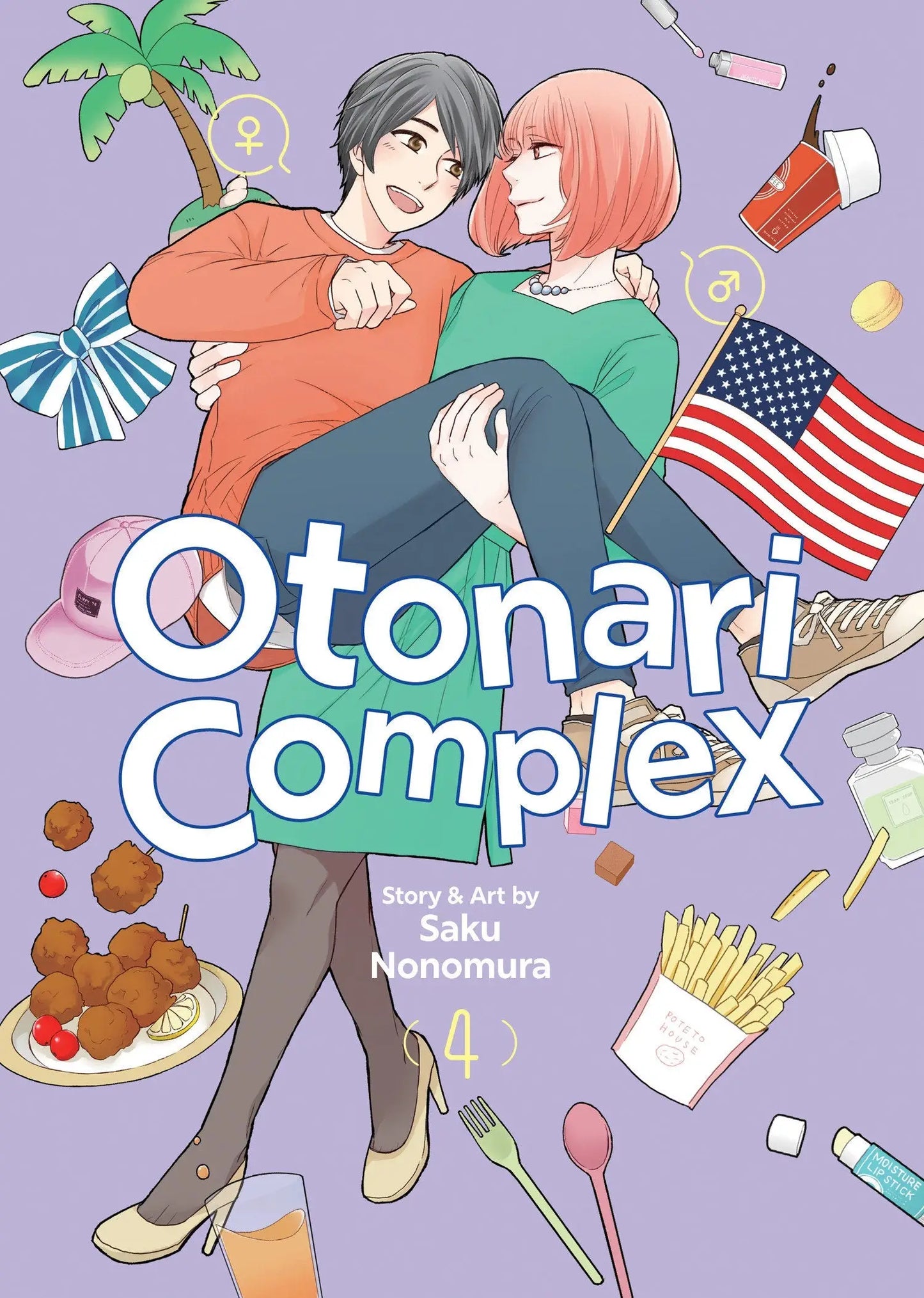 Manga graphic cover art for Otonari Complex Volume 4 featuring vibrant illustration