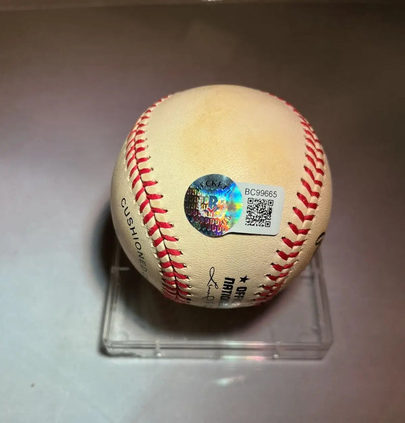 Otto Graham Autographed Baseball with Authentication Sticker for Cleveland Browns Fans