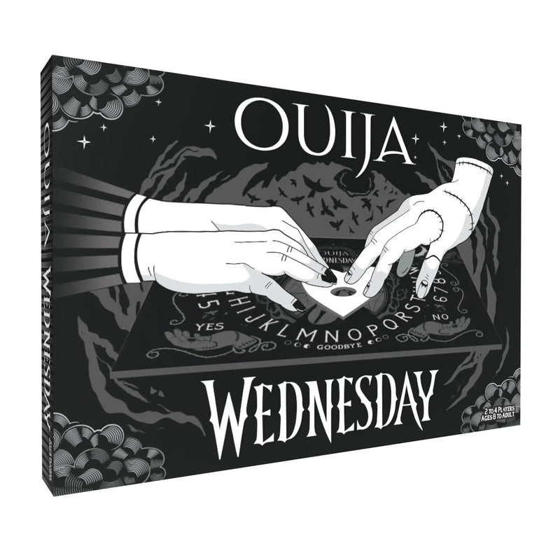 Promotional artwork of Ouija board with Wednesday branding for OUIJA Wednesday trading cards