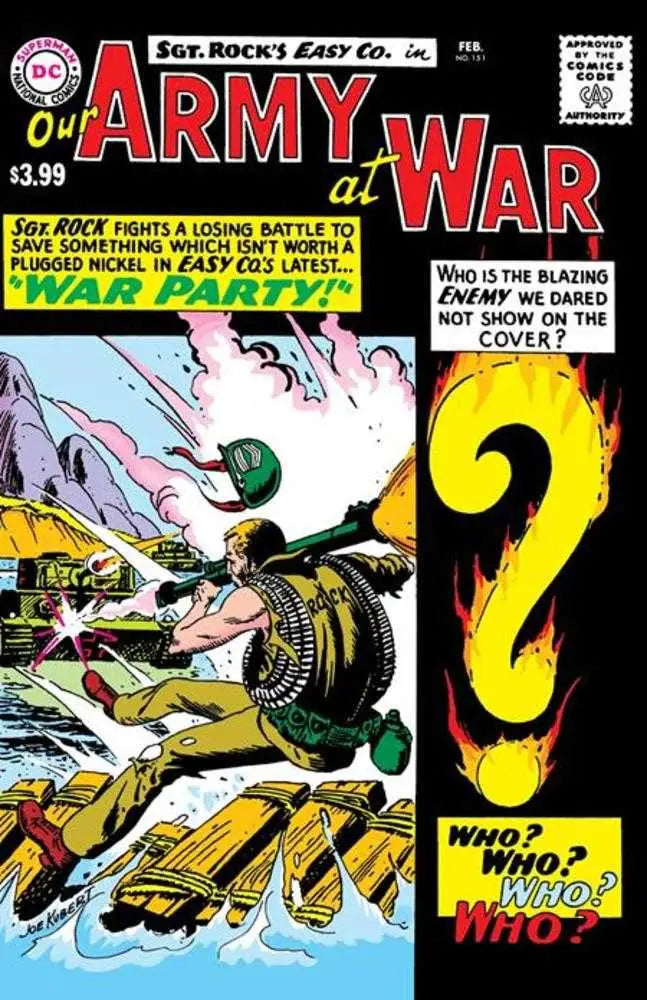 Vintage comic book cover from Our Army At War #151 facsimile edition cover featuring Joe Kubert