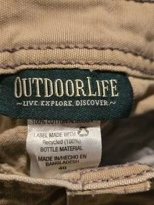 OutdoorLife Shorts Mens 40 Khaki Cargo Cotton Pocket Casual Utility Relaxed Fit - Apparel