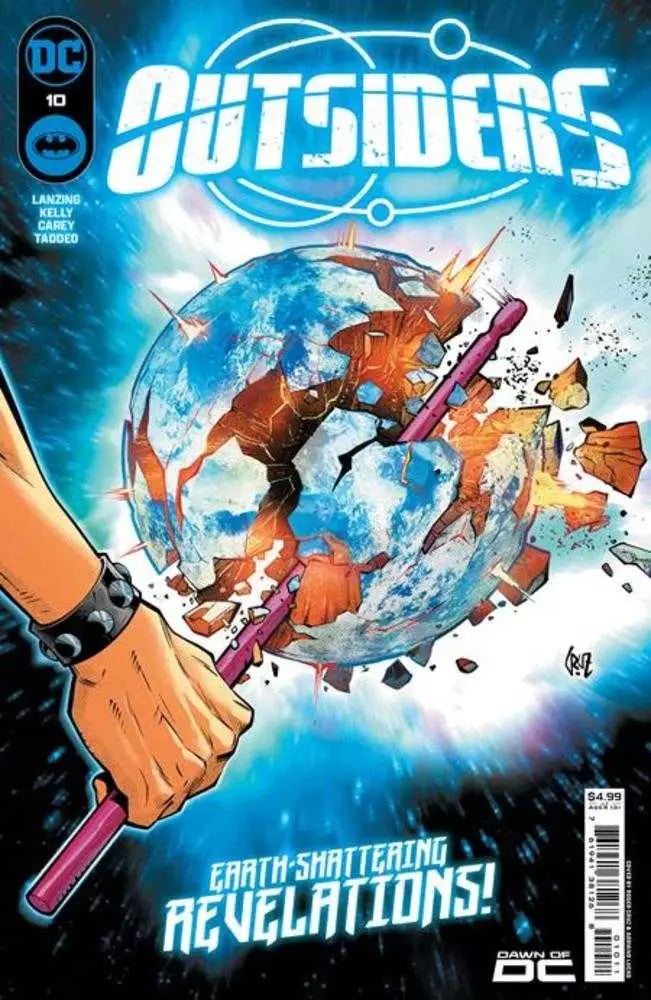 Comic book cover for Outsiders #10 by Roger Cruz featuring dynamic action and blue energy