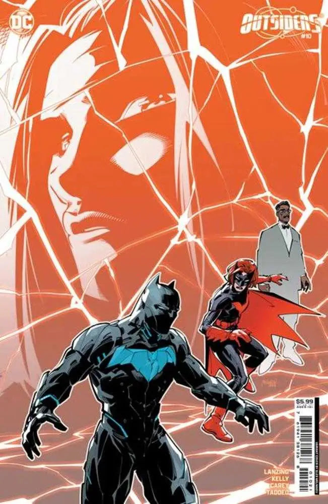 Comic book cover featuring Batman and DC characters on Outsiders #10 Cover B Gleb Melnikov Card Stock