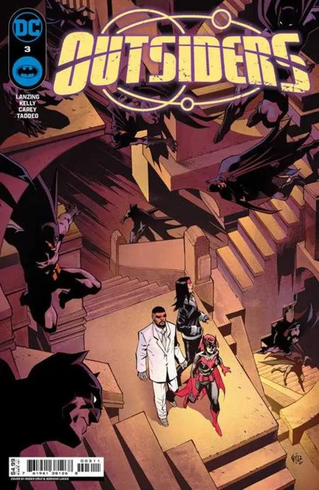 Comic book cover for Outsiders #3 by Roger Cruz, featuring iconic DC characters