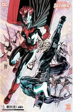 Comic book cover featuring costumed characters in action for Outsiders #3 trading cards