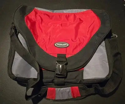 Overland Travel Ware Messenger Laptop Travel Shoulder Bag Red Black Gray Unisex - General Merchandise
