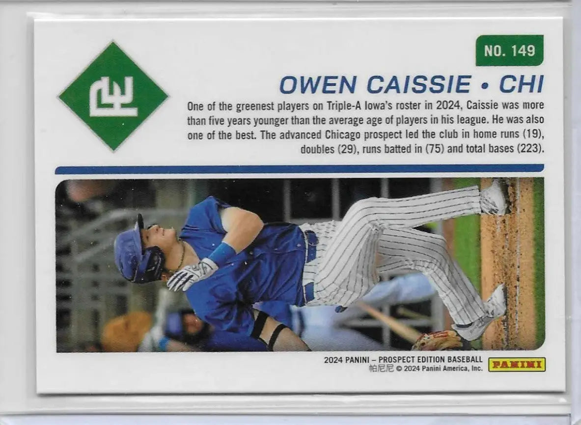 Owen Caissie 2024 Panini Prospect Edition #149 (1129) - Baseball Card Single