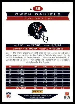Owen Daniels 2013 Score #85 Houston Texans