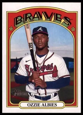 Ozzie Albies 2021 Topps Heritage #558 Atlanta Braves - Baseball Card Single