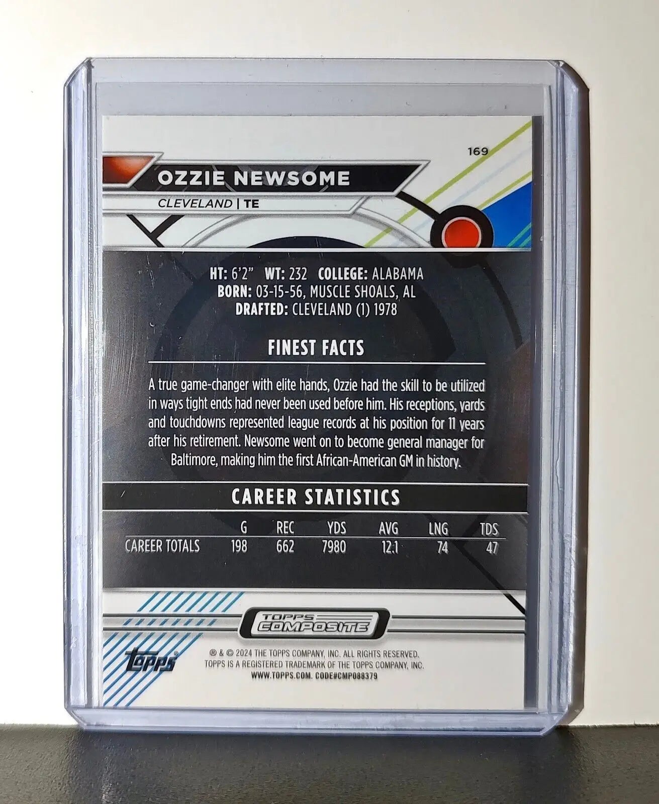 Ozzie Newsome 2023 Topps Finest NFL #169 Card Cleveland Browns