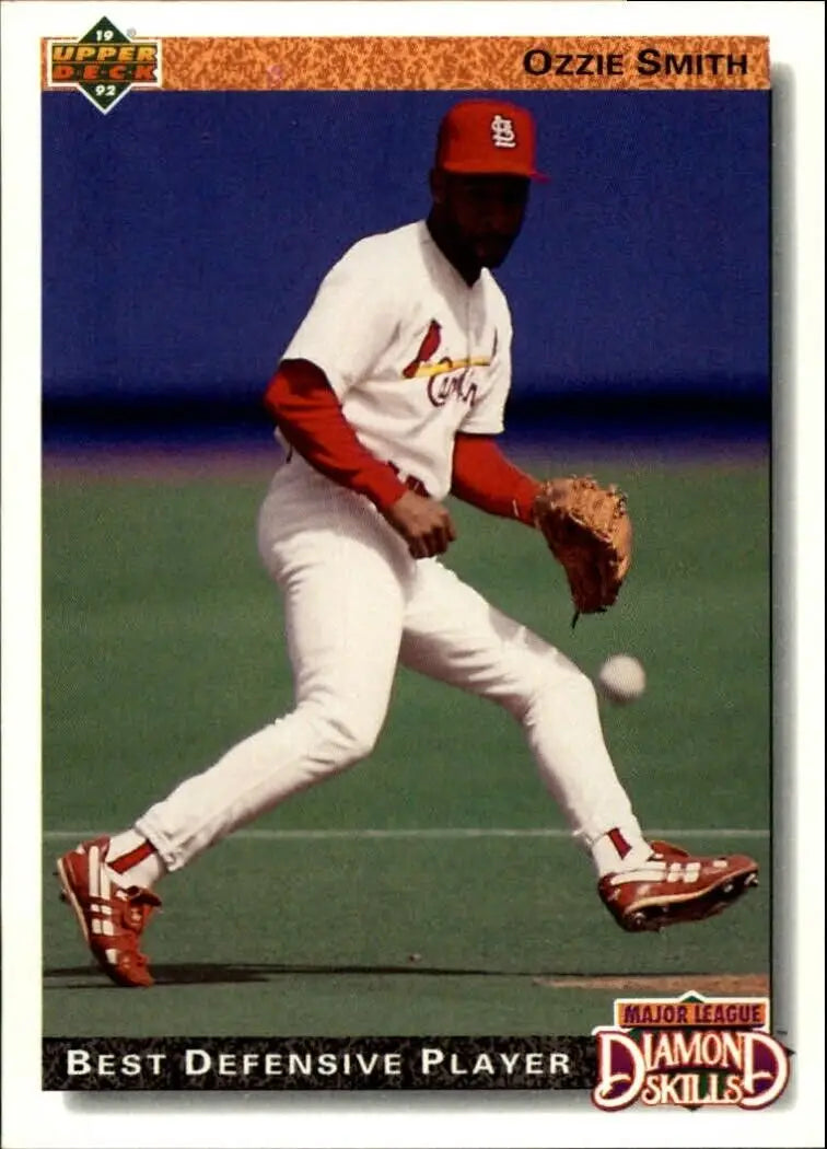 Ozzie Smith 1992 Upper Deck MLB #716 Diamond Skills Baseball Card Cardinals - Baseball Card Single