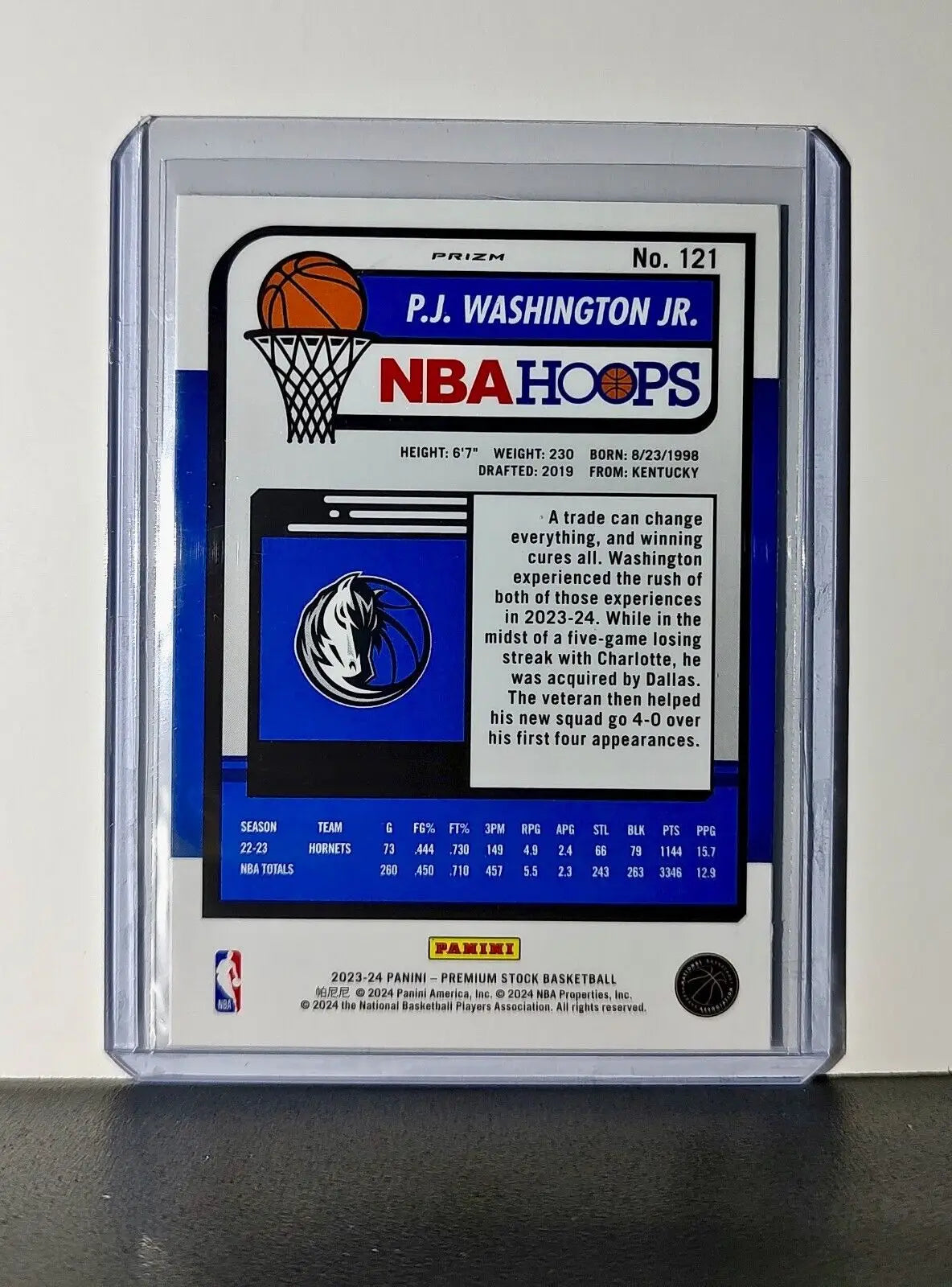 P.J. Washington Jr. 2023-24 Panini Premium NBA Hoops #121 Disco Prizm Mavericks