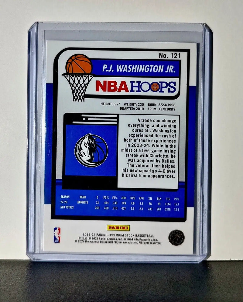 P.J. Washington Jr. 2023-24 Panini Premium Stock NBA Hoops #121 Card Mavericks