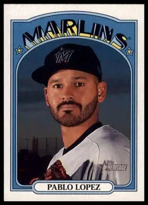Pablo Lopez 2021 Topps Heritage #385 Miami Marlins - Baseball Card Single