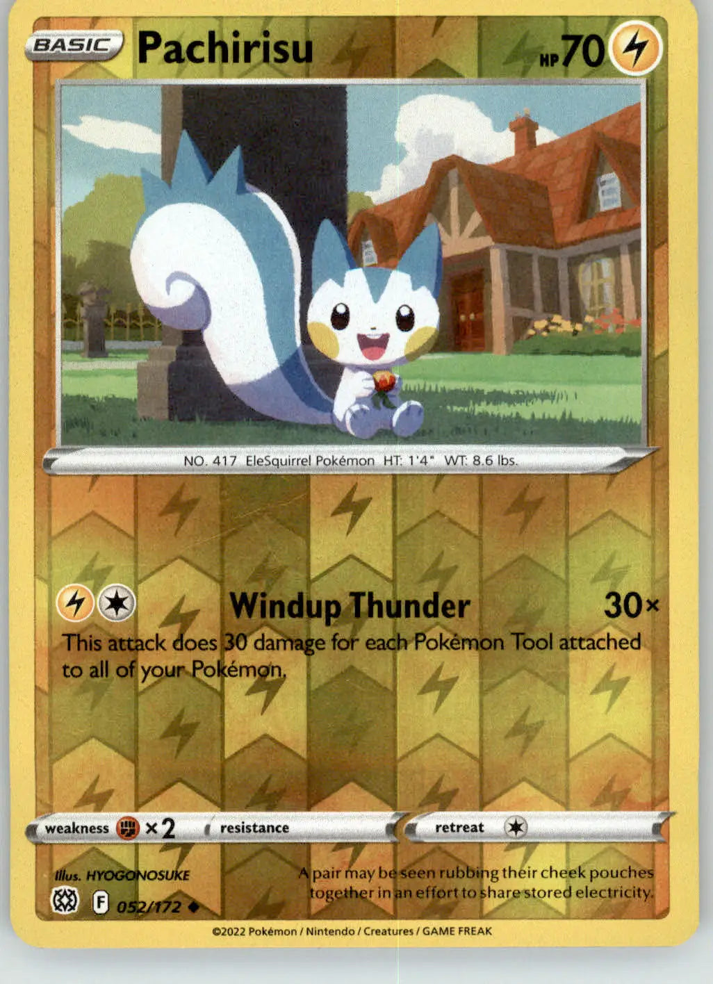 Pachirisu - Brilliant Stars - 052/172 - Reverse Holo LP Pokemon - Pokémon Card Single
