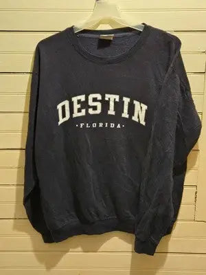 Pacific & Co. Sweatshirt Unisex XL Destin Florida Graphic Crewneck Navy - Apparel