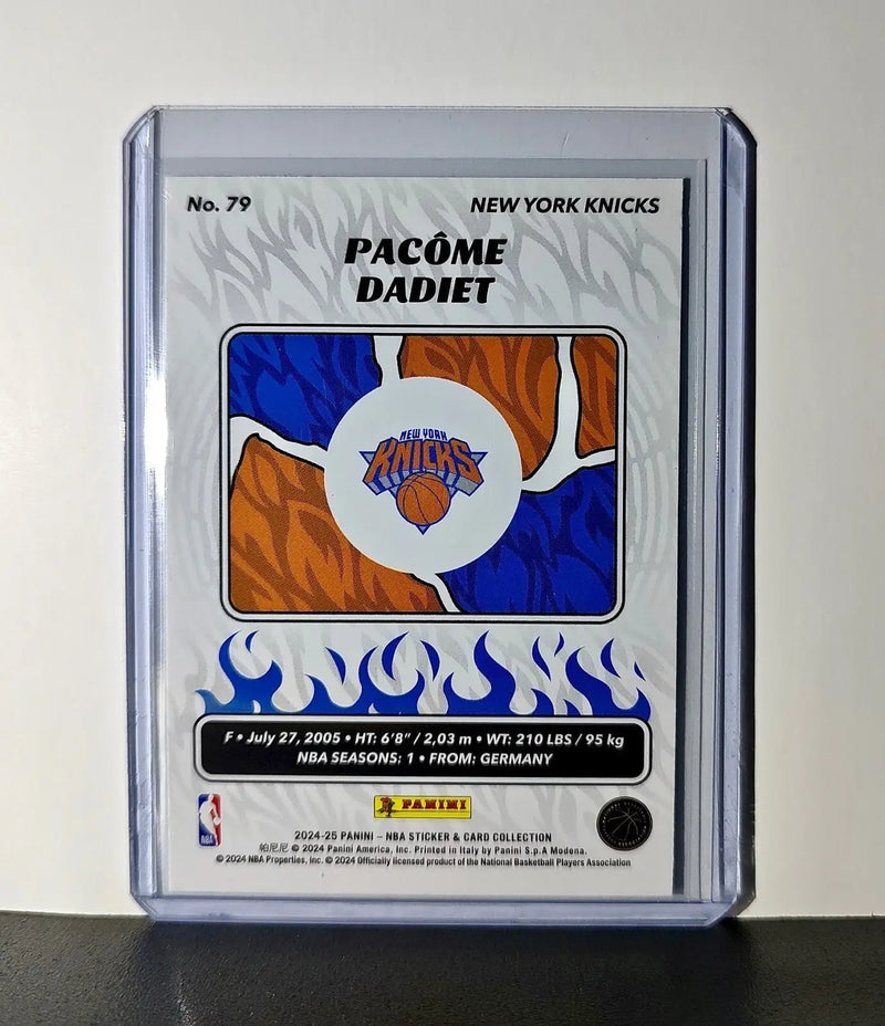 Pacome Dadiet Rookie 2024-25 Panini NBA #79 Sticker Card New York Knicks