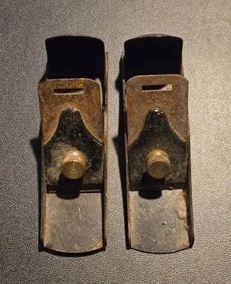 Pair Vintage Small Metal Block Planes Hand Woodworking Mini Plane Brass Knob - Other