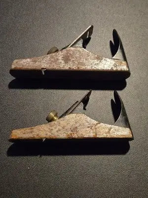 Pair Vintage Small Metal Block Planes Hand Woodworking Mini Plane Brass Knob - Other