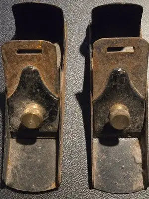 Pair Vintage Small Metal Block Planes Hand Woodworking Mini Plane Brass Knob - Other