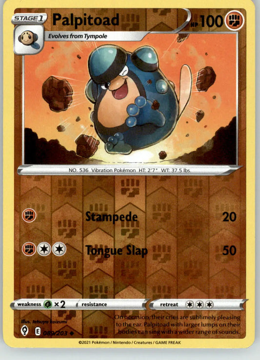 Palpitoad - Evolving Skies - 089/203 - Reverse Holo LP Pokemon - Pokémon Card Single
