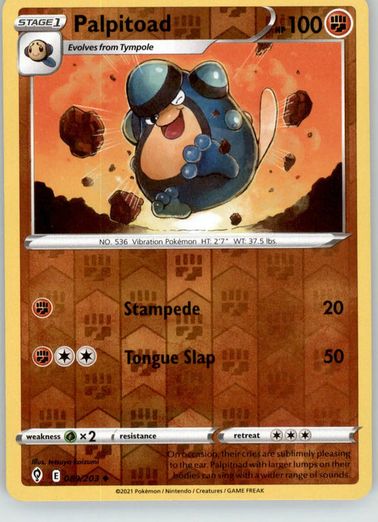 Palpitoad - Evolving Skies - 089/203 - Reverse Holo LP Pokemon - Pokémon Card Single