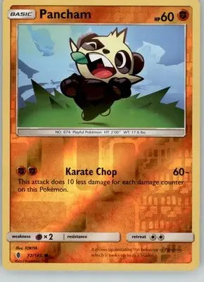 Pancham - Guardians Rising - 72/145 - Reverse Holo LP Pokemon - Pokémon Card Single