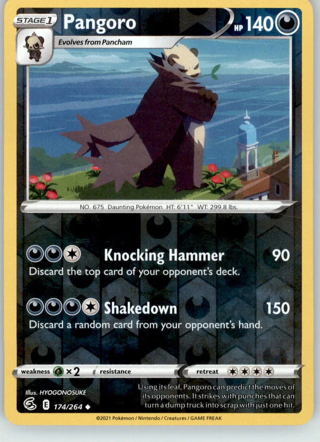 Pangoro - Fusion Strike - 174/264 - Reverse Holo LP Pokemon - Pokémon Card Single