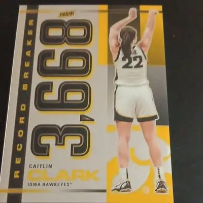 Panini 2024 Caitlin Clark Collection - Record Breaker. 3668 points. Iowa. NRMT+ - Basketball Card Single