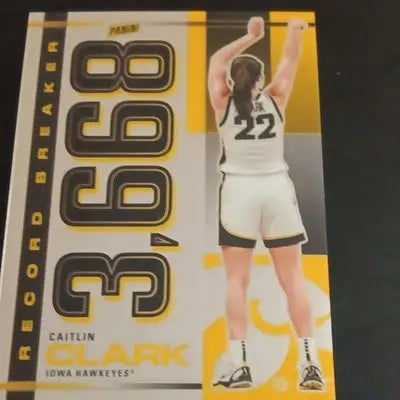 Panini 2024 Caitlin Clark Collection - Record Breaker. 3668 points. Iowa. NRMT+ - Basketball Card Single