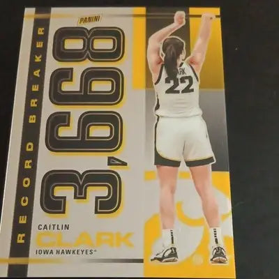 Panini 2024 Caitlin Clark Collection - Record Breaker. 3668 points. Iowa. NRMT+ - Basketball Card Single