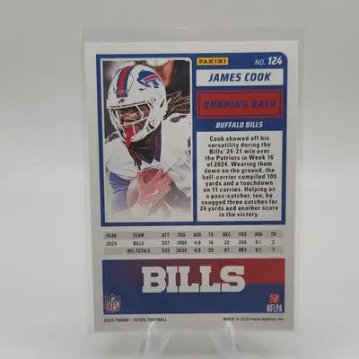 Panini 2025 Score James Cook #124 Red Parallel Base Set NFL Buffalo Bills - Football Card Single