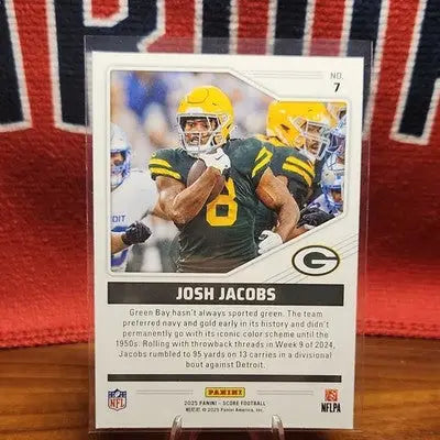 Panini 2025 Score Throwbacks Insert Josh Jacobs #7 Green Bay Packers - Football Card Single