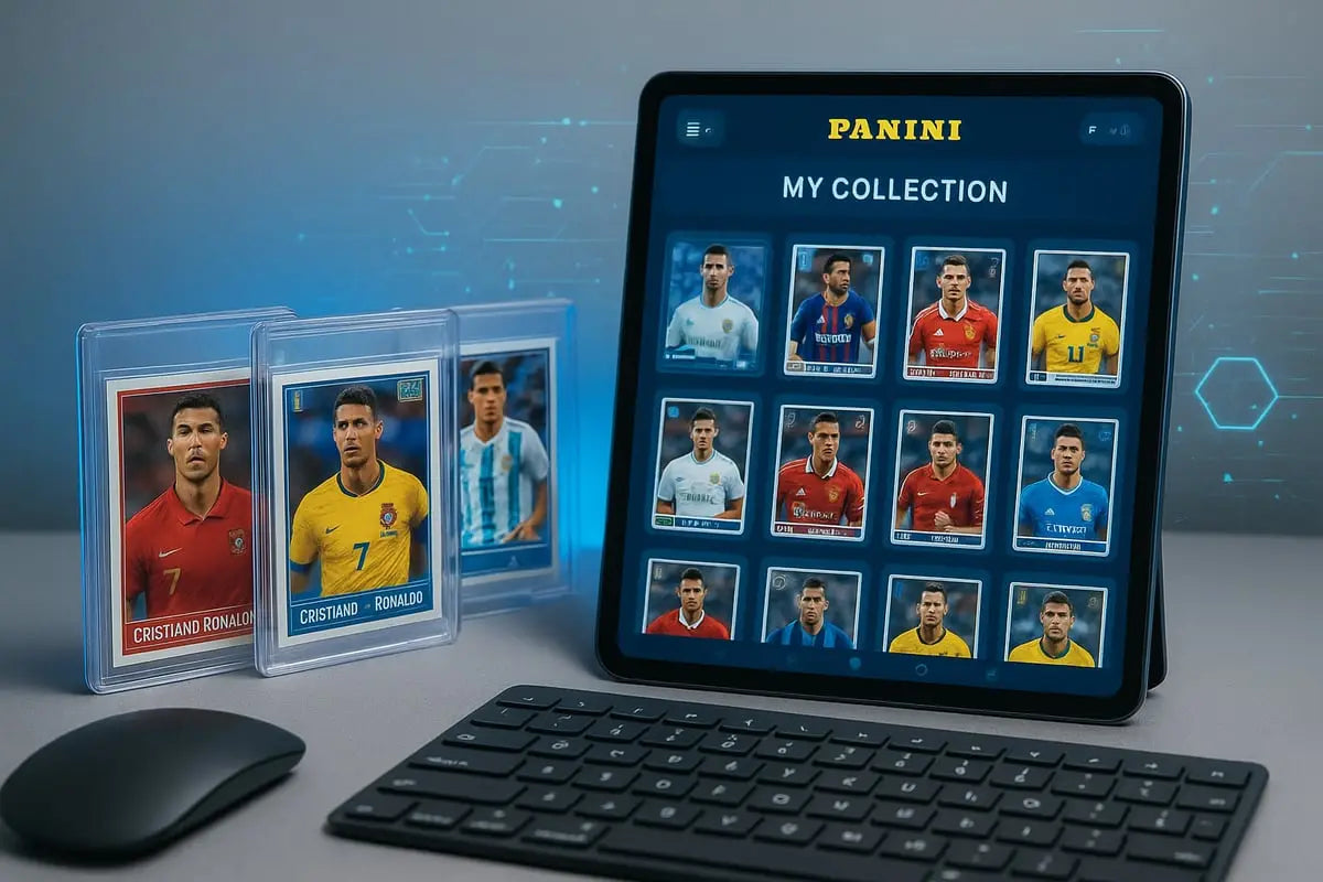 Cristiano Ronaldo Panini cards in red jerseys for trading in protective cases
