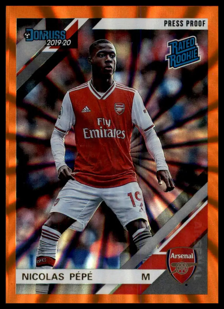 Panini Chronicles - Donruss Orange Laser Nicolas Pepe 3 RC Arsenal FC NM - Soccer Card Single