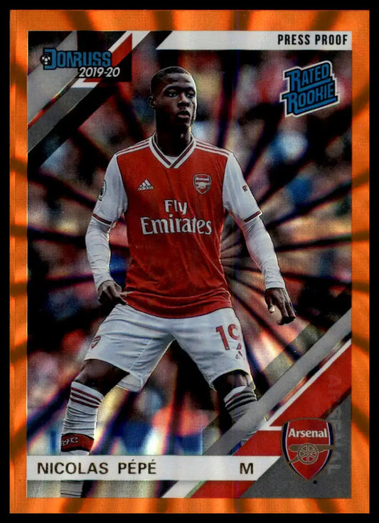Panini Chronicles - Donruss Orange Laser Nicolas Pepe 3 RC Arsenal FC NM - Soccer Card Single