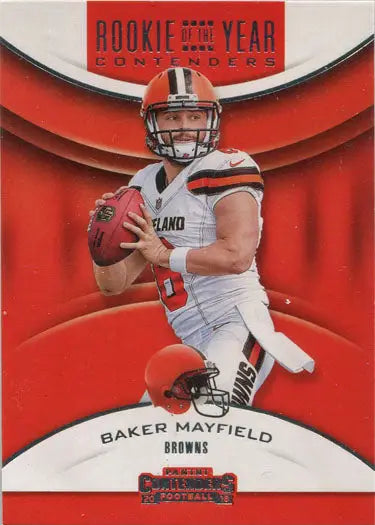 Panini Contenders Football subset card featuring Cleveland Browns quarterback Mayfield