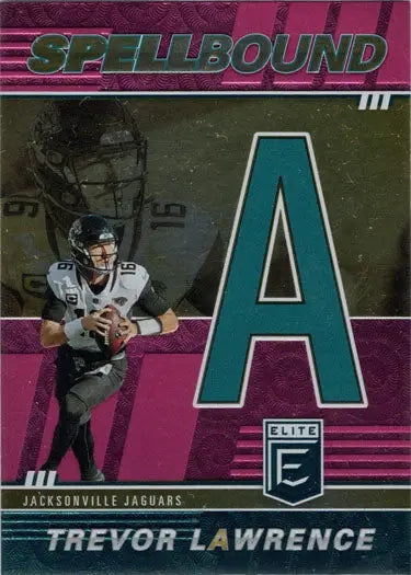 Football trading card of Jacksonville Jaguars player featuring teal letter A, insert card