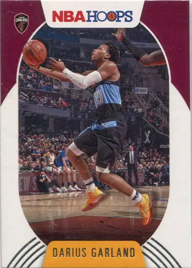 Basketball player Darius Garland mid-air layup on Panini Hoops parallel card 93
