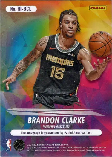 Brandon Clarke basketball card from Panini Hoops Ink Red Auto Series