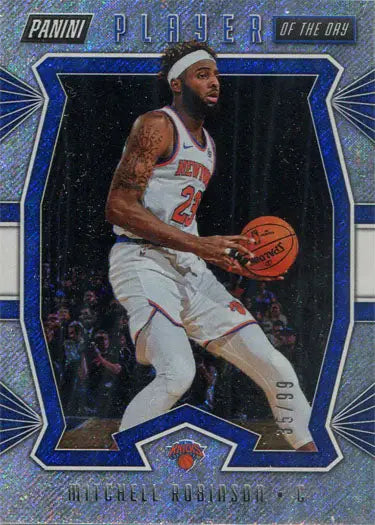 Basketball trading card of Mitch Robinson, New York Knicks, Rapture Parallel Card 49