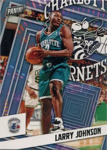 Basketball trading card of Larry Johnson in action from Panini Player of the Day base card