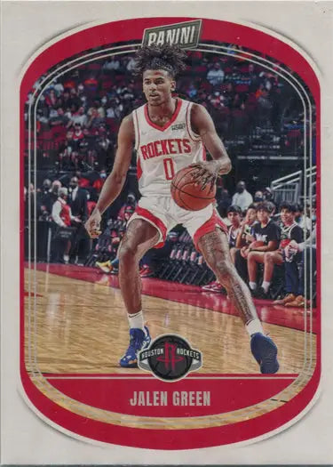 Basketball trading card of Jalen Green in action for Houston Rockets base card