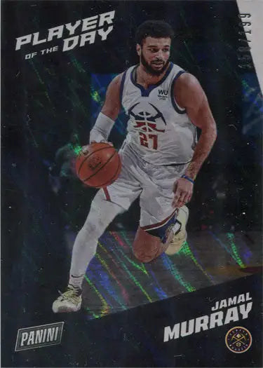 Basketball trading card featuring Jamal Murray in action on a Lava Parallel Base design