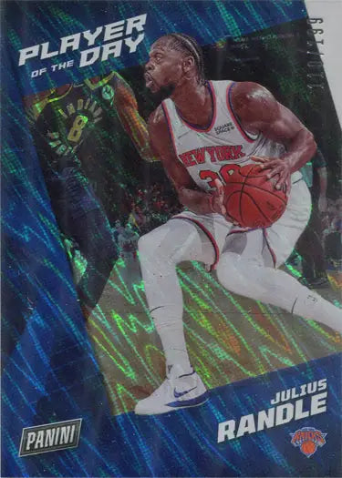 Basketball trading card of New York Knicks player J. Randle Lava Parallel Base Card 34