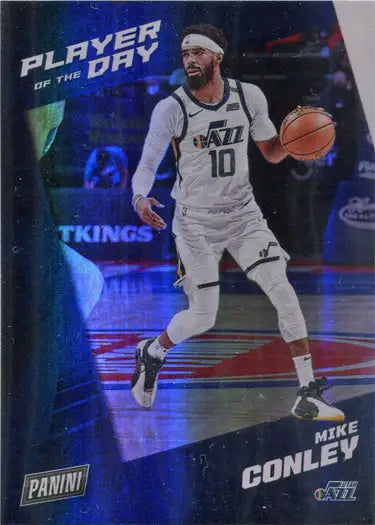 Panini Player of the Day 2021-22 Rainbow Parallel trading card of Mike Conley, Utah Jazz